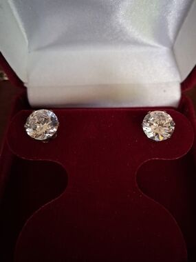 2 Carat CZ Earrings in Sterling Silver Pierced